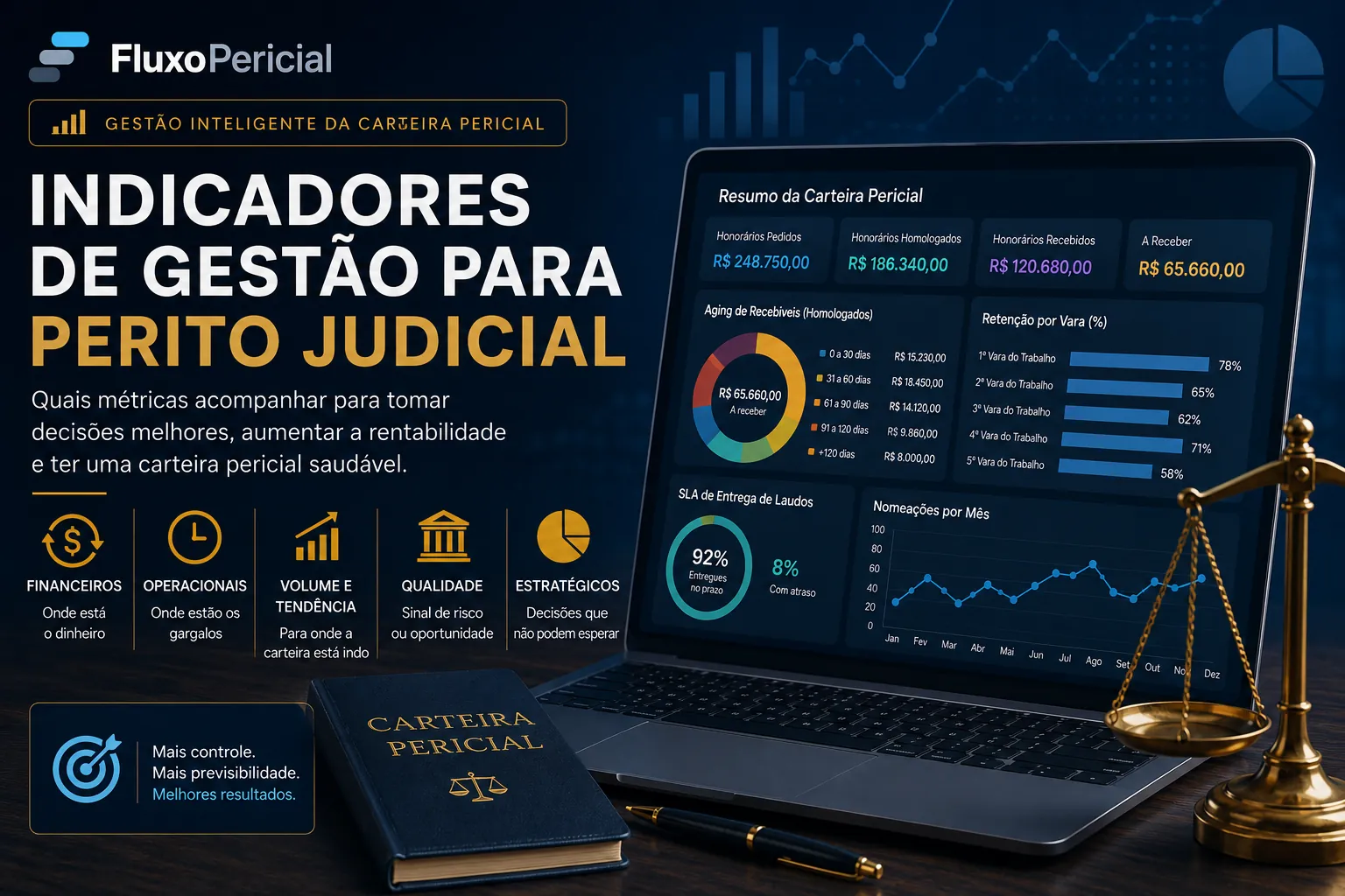 Indicadores de Gestão para Perito Judicial: Quais Métricas Acompanhar na Carteira Pericial