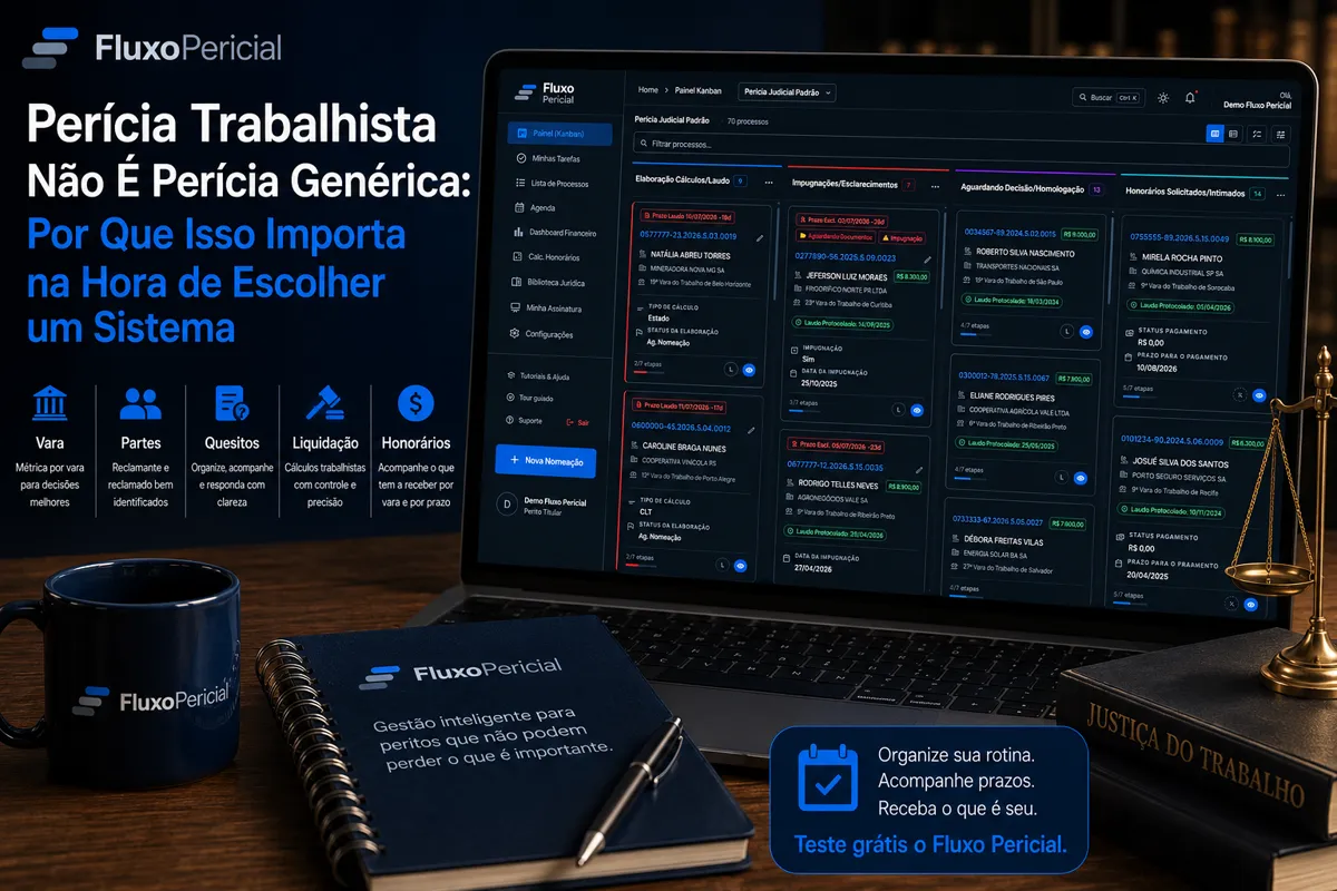 Perícia Trabalhista Não É Perícia Genérica: Por Que Isso Importa na Hora de Escolher um Sistema
