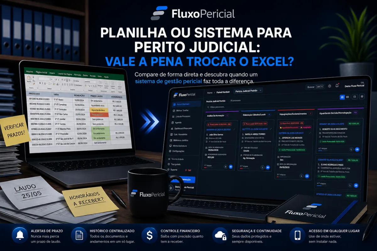 Planilha ou Sistema para Perito Judicial: Vale a Pena Trocar o Excel?
