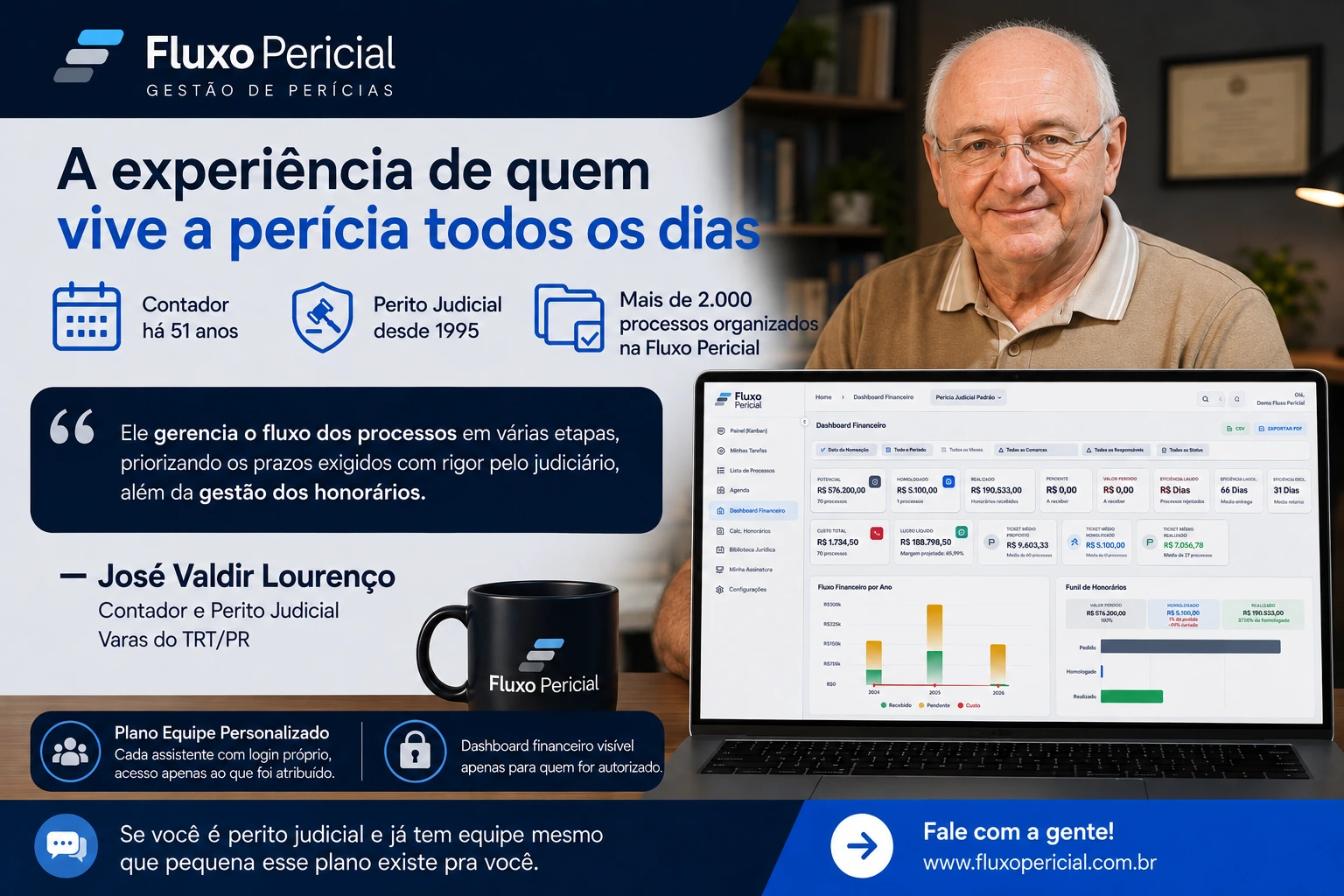 Case José Valdir Lourenço: mais de 2.000 processos periciais no Fluxo Pericial